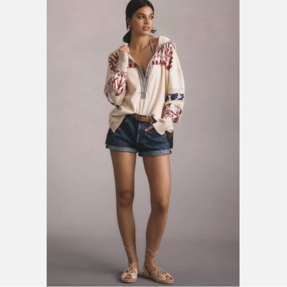 Brand New by Anthropologie Pilcro Crafted Button-Front Hooded Pullover Top - Picture 3 of 11